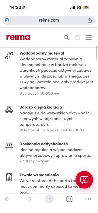 Kombinezon zimowy narciarski Reima r.140