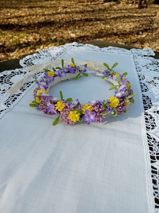 Wianek na głowę komunia ręcznie robiony dla dziewczynki hand made