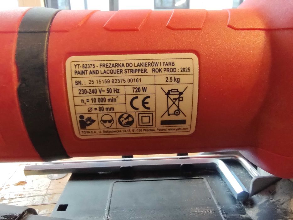 Frezarka do usuwania lakierów i farb 80mm 720W YT-82375 YATO