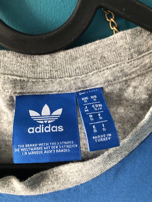 Koszulka t-shirt niebieski szary biały adidas