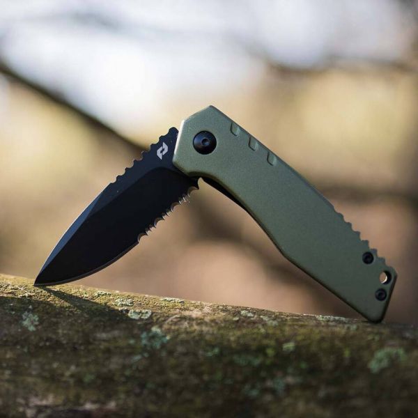 Schrade - Nóż składany z klipsem Outback - Zielony