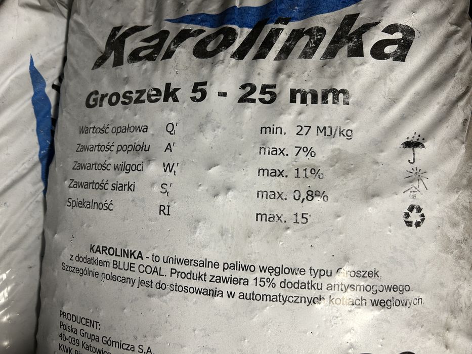 Ekogroszek workowany węgiel Karolinka 5-25mm 1t