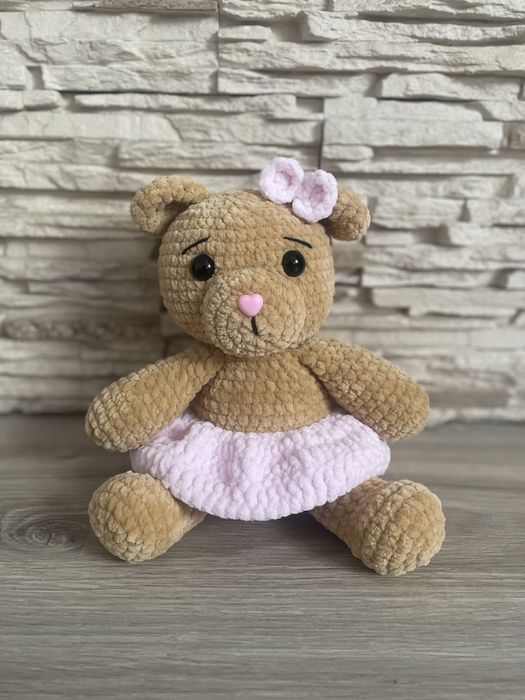 Miś w sukience Misia na szydełku amigurumi