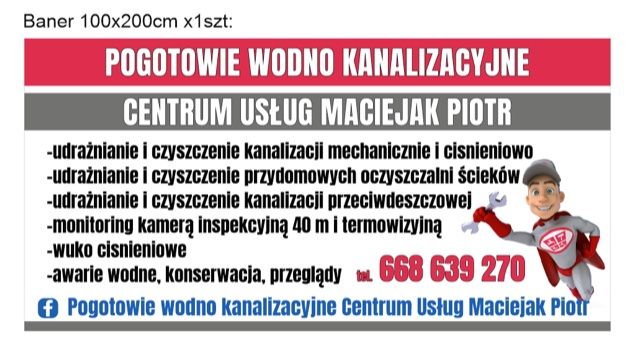 Udrażnianie kanalizacji przepychanie rur  hydraulik wuko kamera