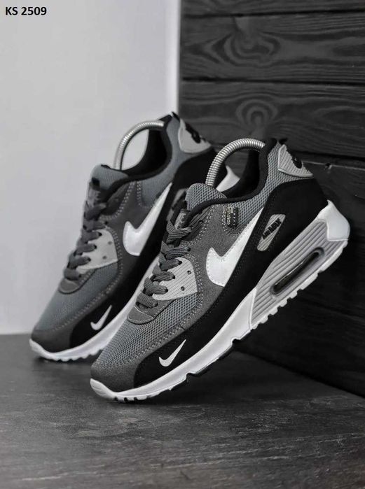 Мужские кроссовки Nike Air Max 90 Gray Premium. Размеры 40-45: 1