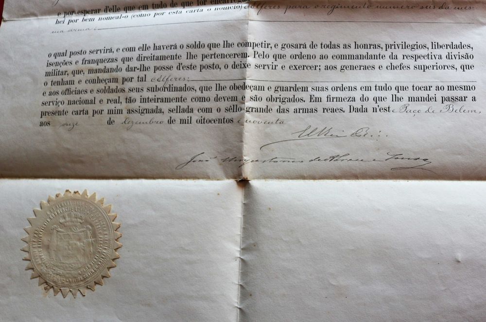Rei D Carlos carta patente, Paço de Belém (invulgar) 1890