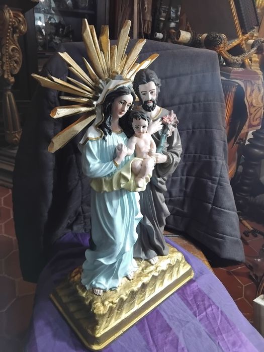 Imagem de Sagrada familia policromada
