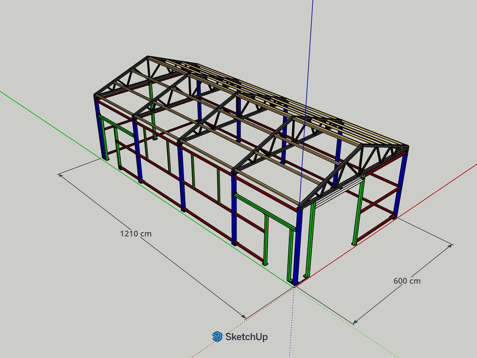 6x24m H3 - Konstrukcja stalowa / Budynek Gospodarczy / Garaż / Hala / Warsztat