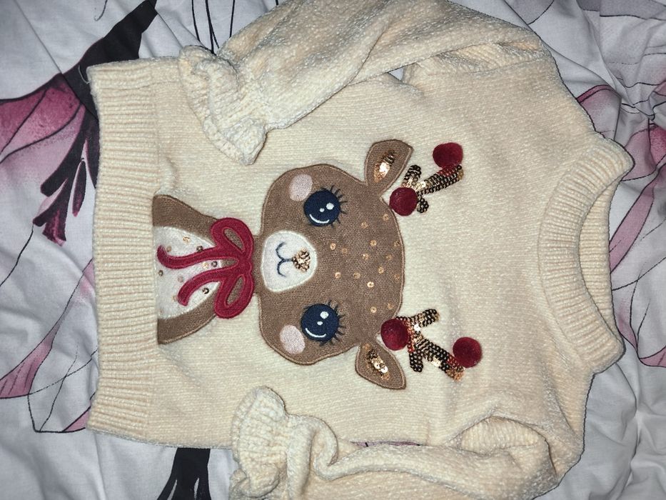 Новорічний светр кофтинка для дівчинки 110 см 5 рок новогодний свитер