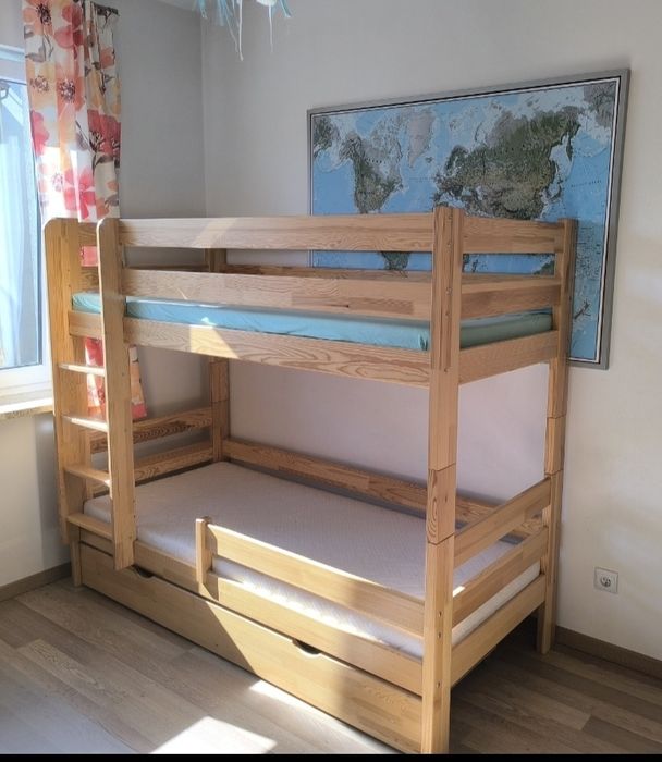 Łóżko piętrowe sosnowe 180x80 Gagatek