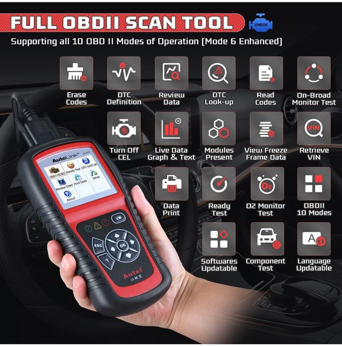 Autel Autolink AL519 OBD2 diagnósticos carro OBD2 NOVO