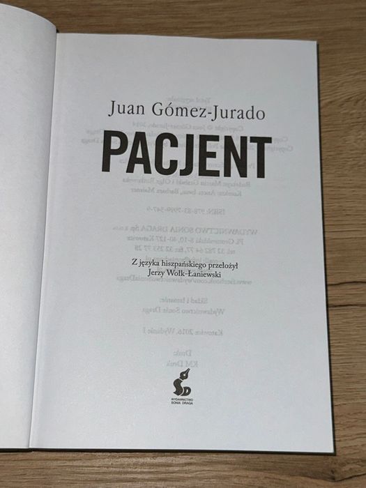 Książka Pacjent Juan Gómez-Jurado