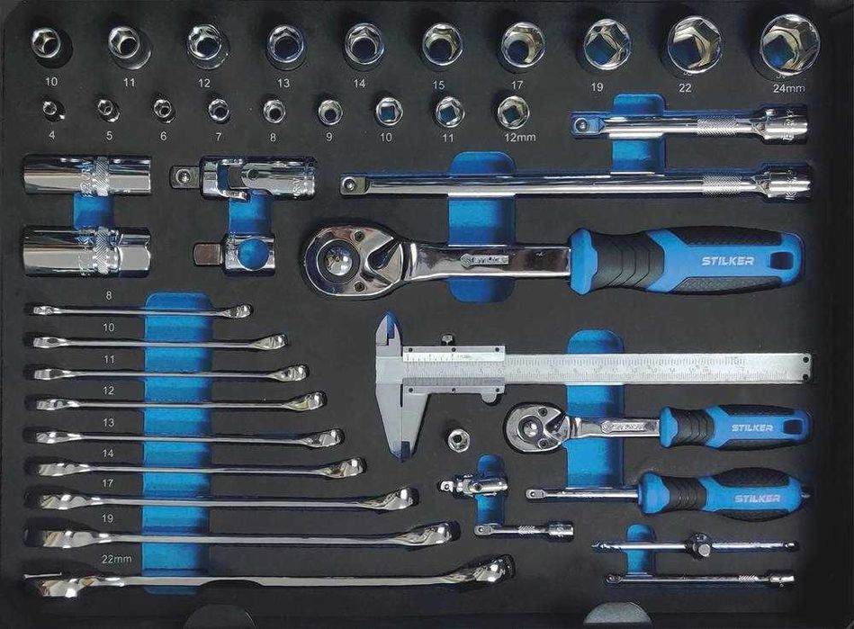 Mala de Ferramentas com 133 Peças de ¼” e ½” STILKER   JR19