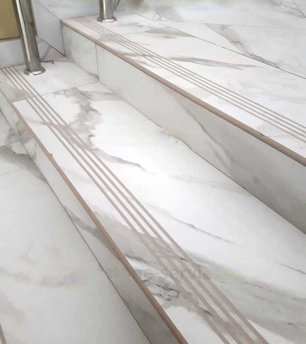 Płytki na schody BIAŁY MARMUR 30x60 półmatowe NAJTANIEJ