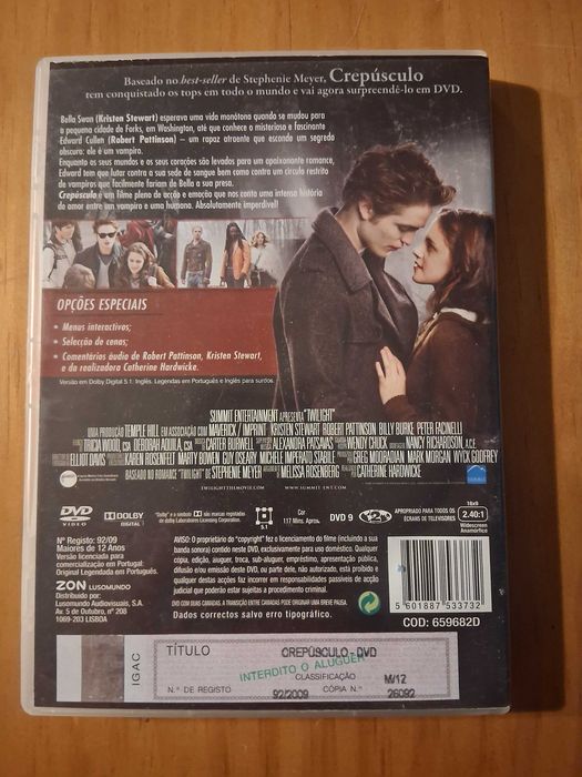 DVD do filme Crepusculo