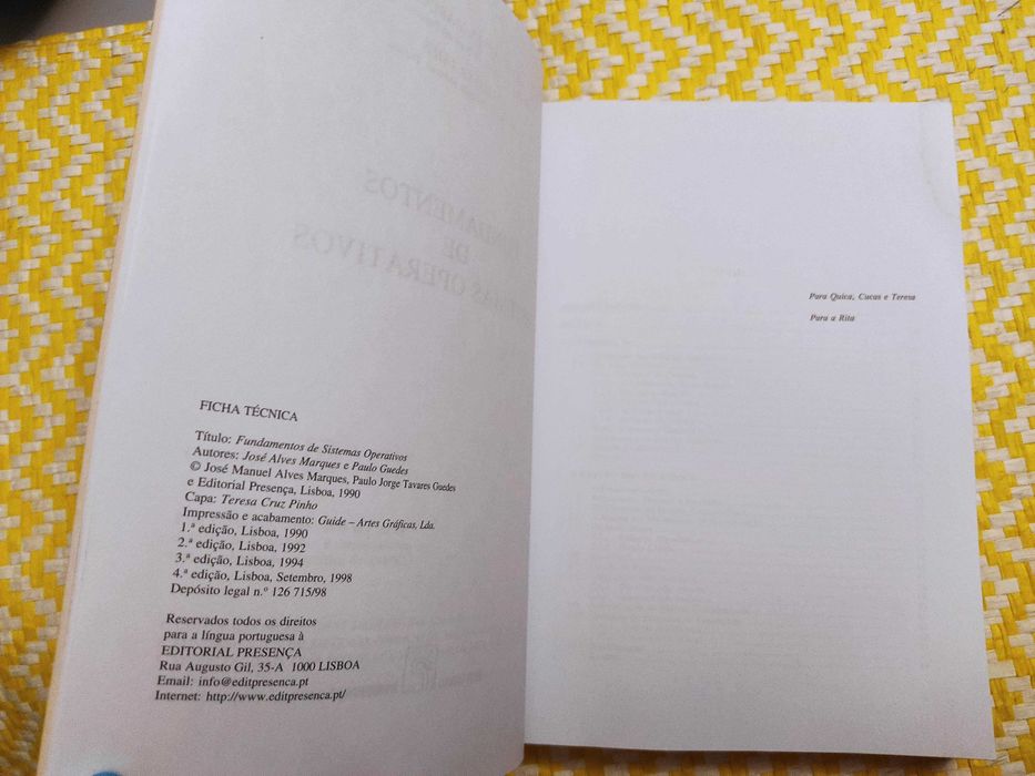 Fundamentos de Sistemas Operativos
José Alves Marques - Paulo Mendes