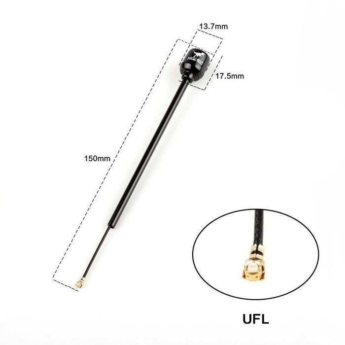 Відеоантена HGLRC Long Range Hammer 5.8G LHCP 150мм IPEX/UFL FPV, дрон