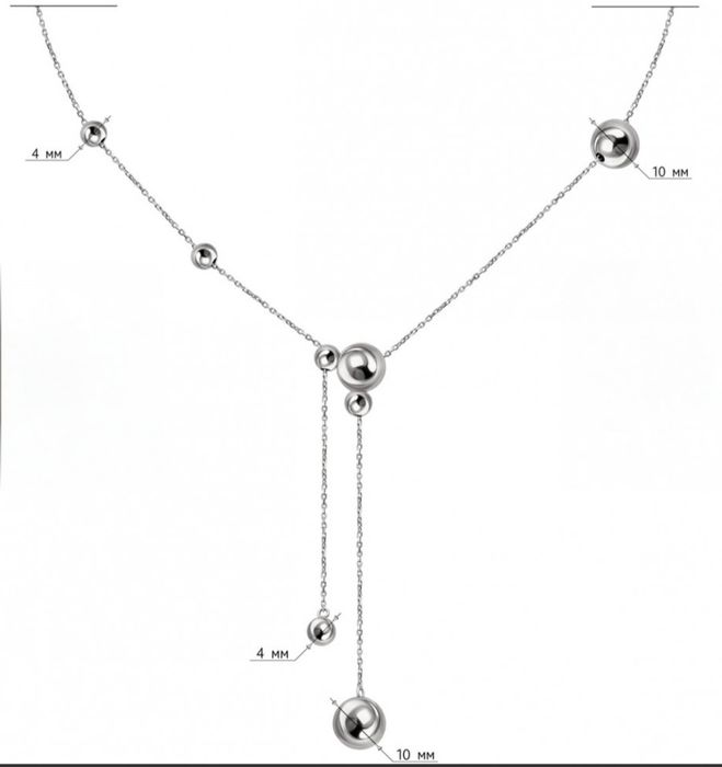 Кольє-краватка з регулюванням з білого золота. Нове. Танго.