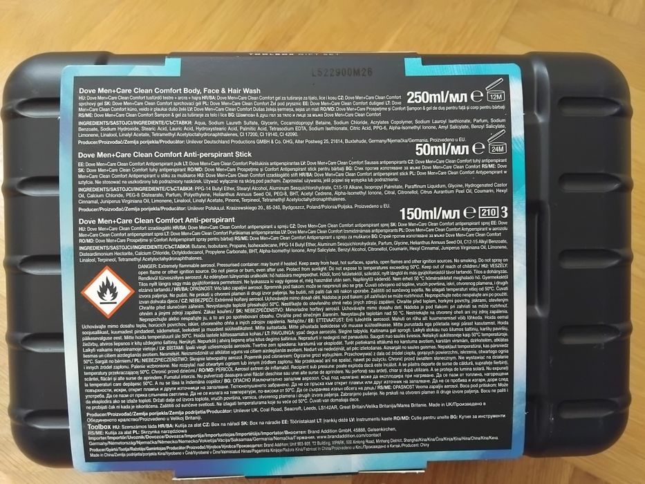 Zestaw kosmetyków Dove Men+Care i Toolbox
