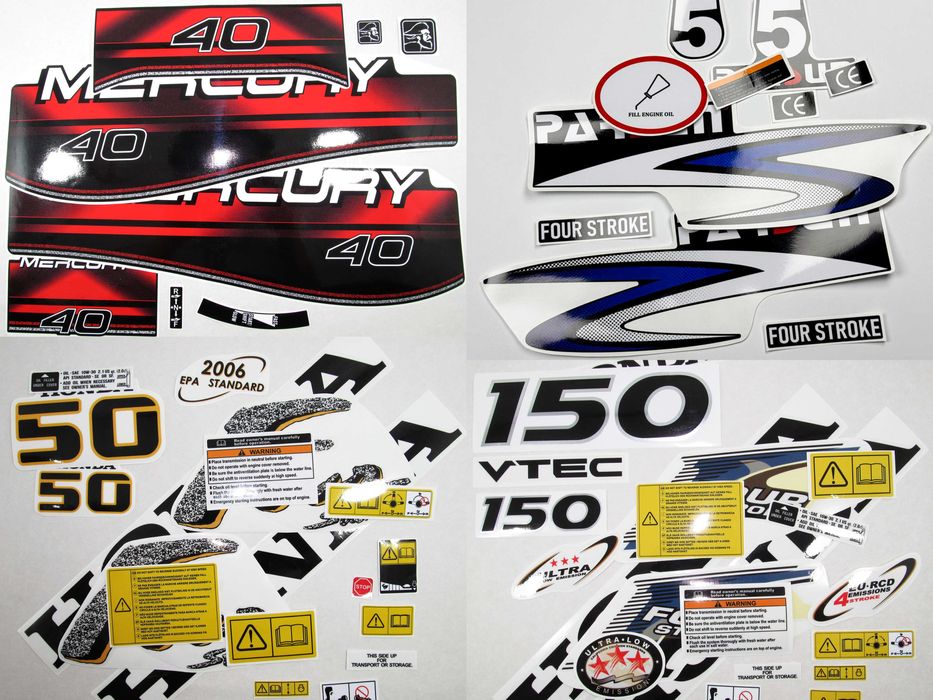 Наклейки для підвісних двигунів. Suzuki, Mercury, Yamaha, Honda iншi