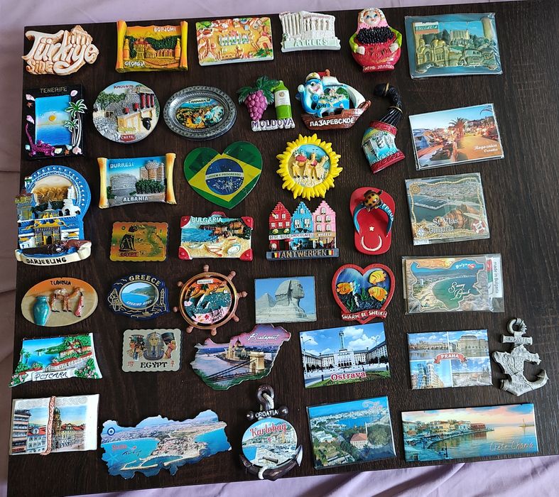 Magnesy na lodówkę.  Zagraniczne39 sztuk.