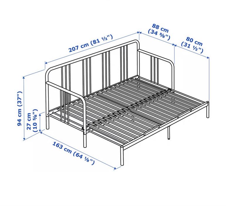 Cama Individual dupla + 2 colchões