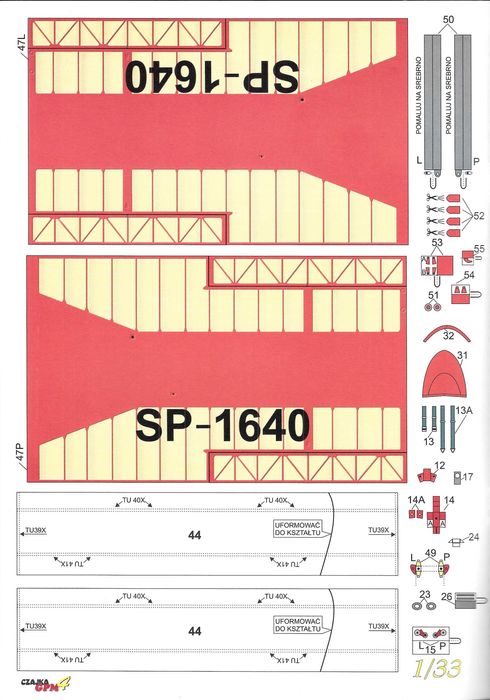 GPM 1 2005 NR.224 CZAJKA szybowiec model x 2 1:33 i 1:50