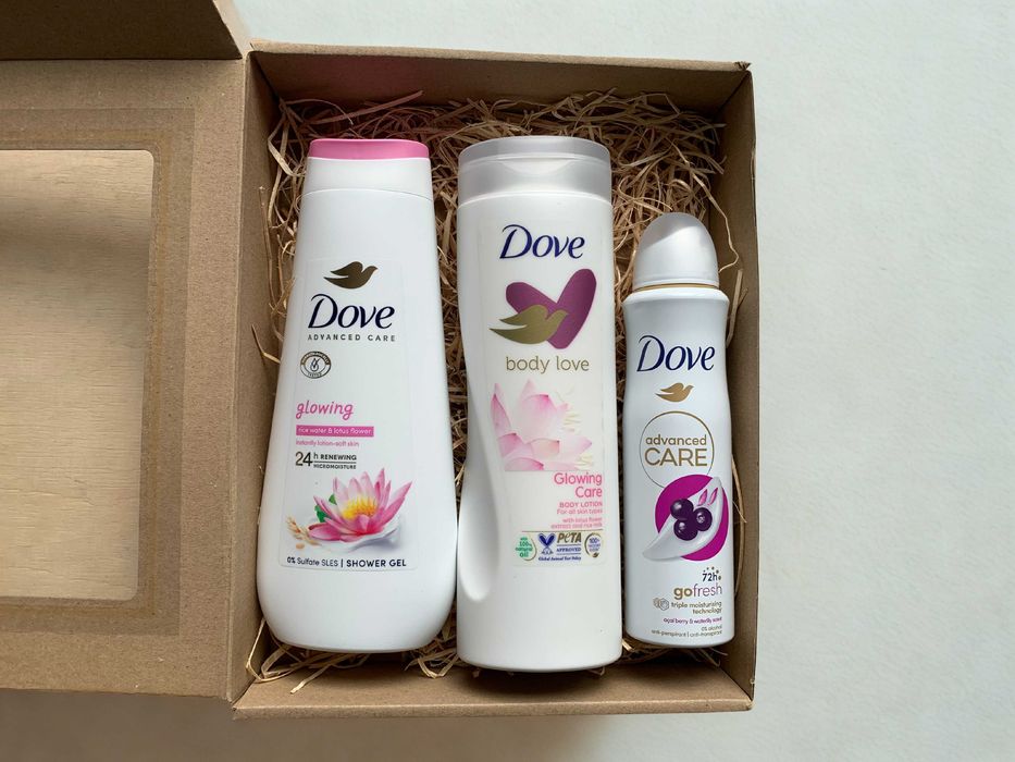 ZESTAW kosmetyków dla kobiet DOVE żel pod prysznic+balsam do ciała+dezodorant