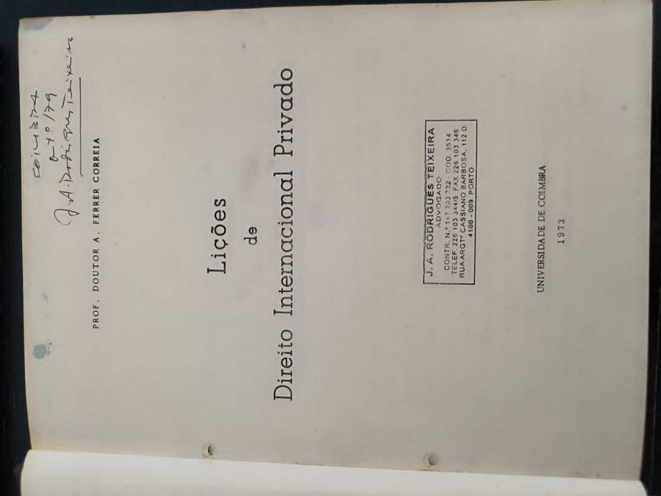 Direito Internacional Privado 2 volumes - Ferrer Correia