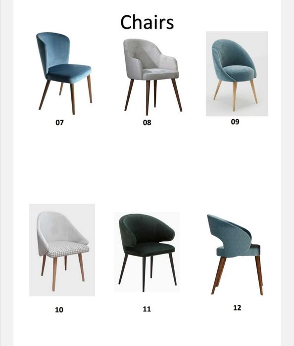 Cadeiras e mesas por medidas de fabrica.