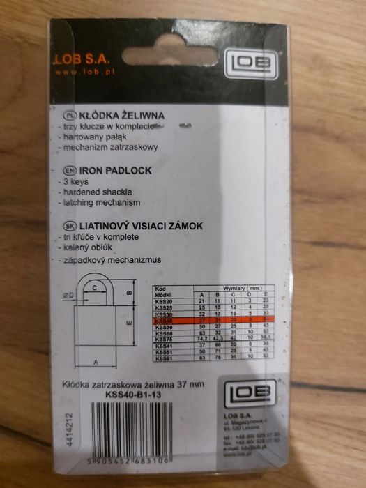 Kłódka żeliwna 37mm