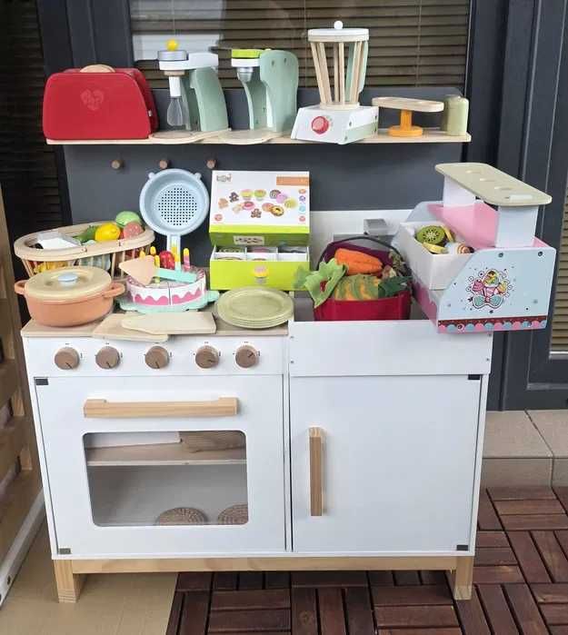 SUPER OKAZJA! Kuchnia drewniana MUSTERKIND + Ogromny zestaw akcesoriów