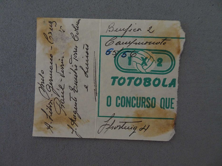 Bilhete de futebol Benfica Sporting 65/66