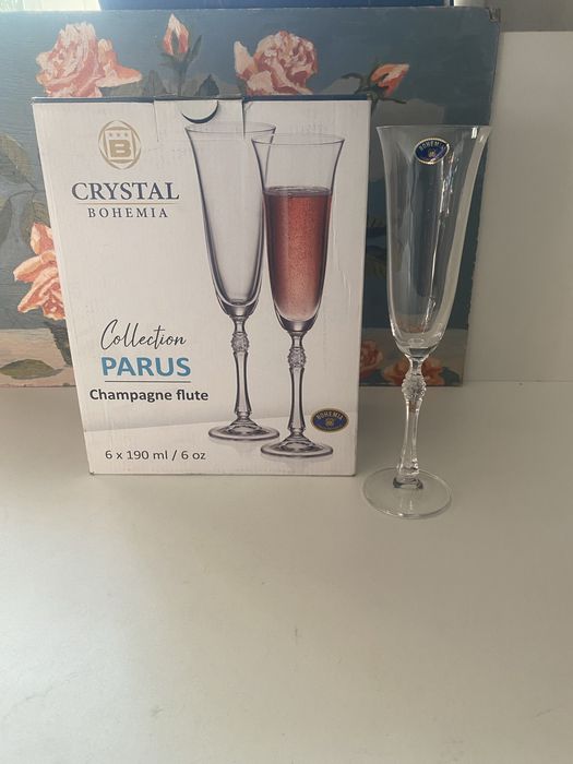 Бокали для шампанського вина нові Богемія кришталеві