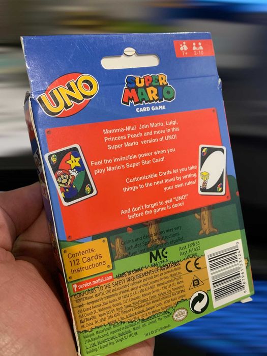 Gra Karciana Uno Super Mario Bros Karty do gry Gra Planszowa nie flip