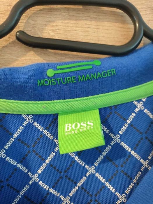 Hugo Boss Green Moisture Manager Polo – męska koszulka polo premium – Rozmiar M