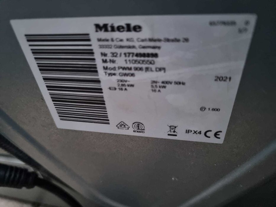 Miele Profesjonalizm Pralka PWM 906 [EL DP], 1600obr/min, EcoSpeed