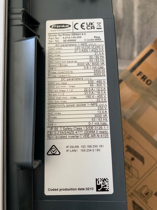 Інвертор гібридний Fronius Primo GEN24 6.0 Plus (6 кВт, 1 фаза)