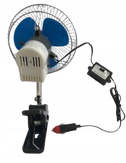 Wiatrak Wentylator Samochodowy Obrotowy 12v Klips