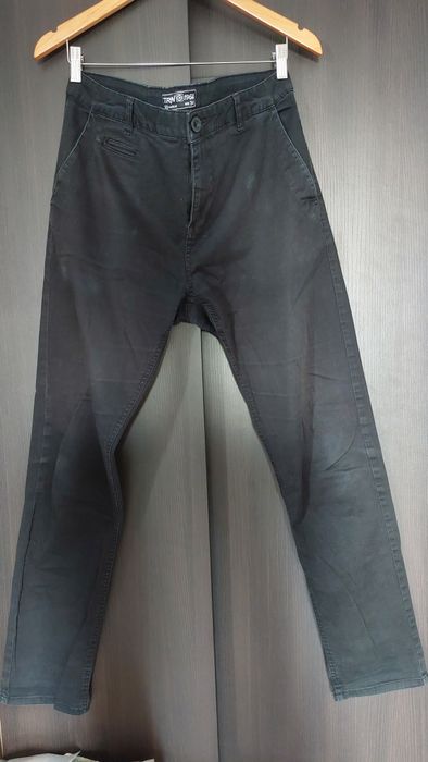 Czarne Długie Spodnie Terranova