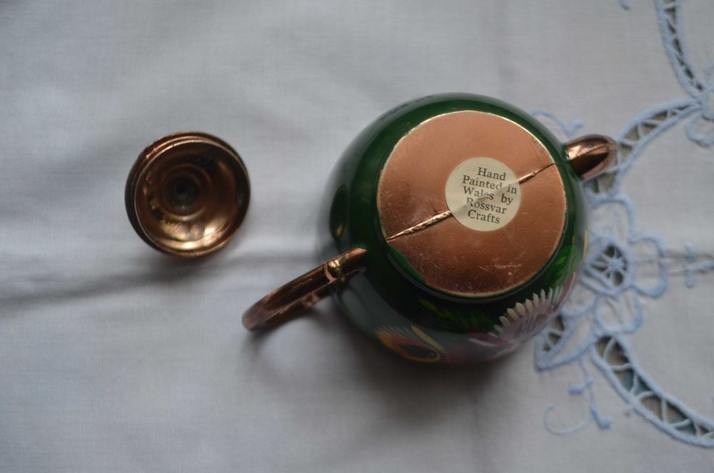 czajniczek z miedzi malowany bibelot ręczne wykonanie arabski