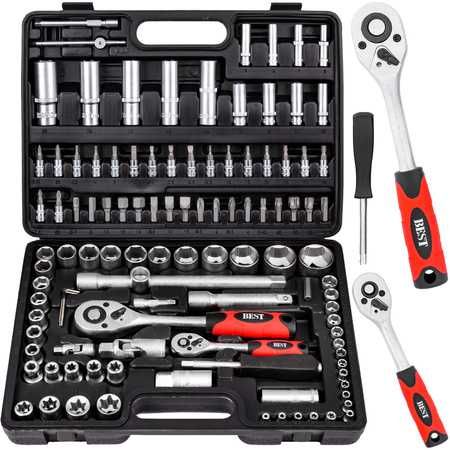 Zestaw narzędzi klucze nasadowe torx bity grzechotki 108 elementów