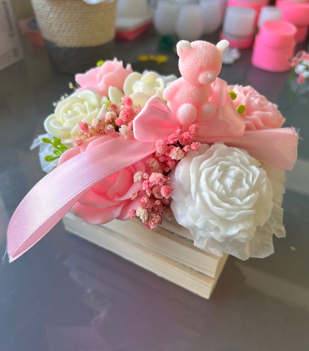 Flores feitas em sabão