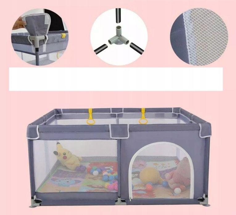 Składany Kojec dla niemowląt dzieci PERSEVERANCE 150 x 180 x 68 cm