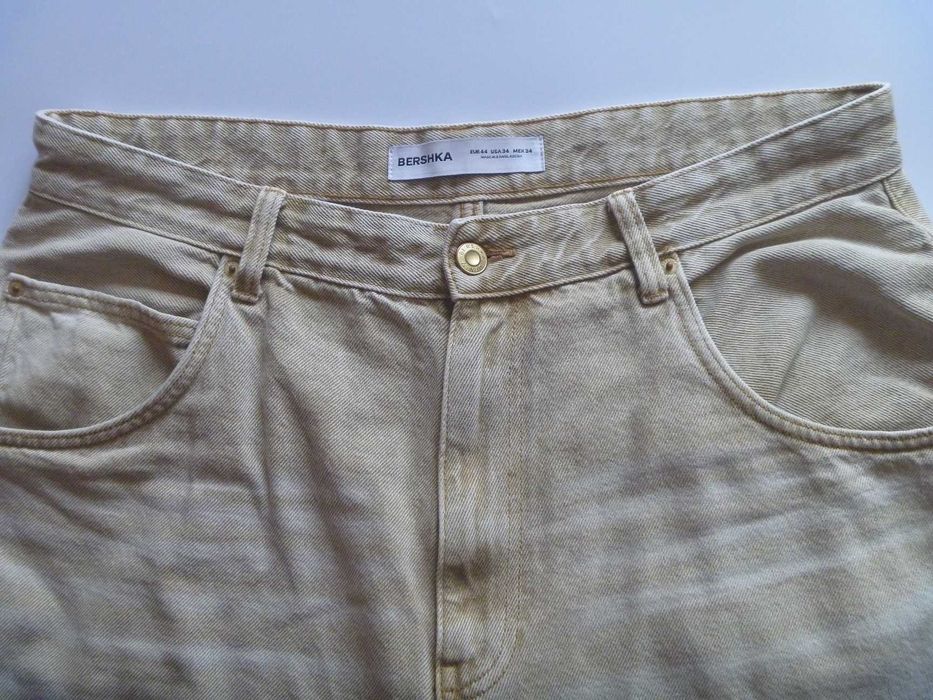 Spodenki Bershka Super Baggy 3/4 Bawełna Hiphop Bardzo Szerokie Roz 34