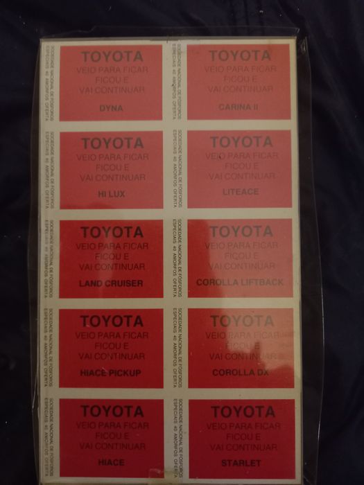 Fosforos antigos Toyota