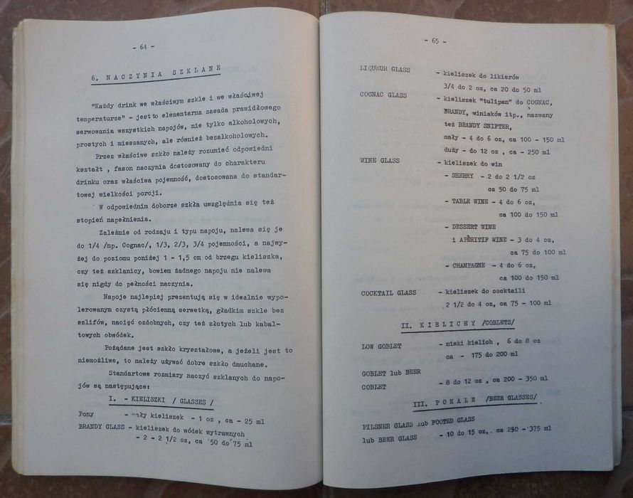 Materiały dla słuchaczy kursu barman - mixer - Zdzisław T. Nowicki - 1973r.