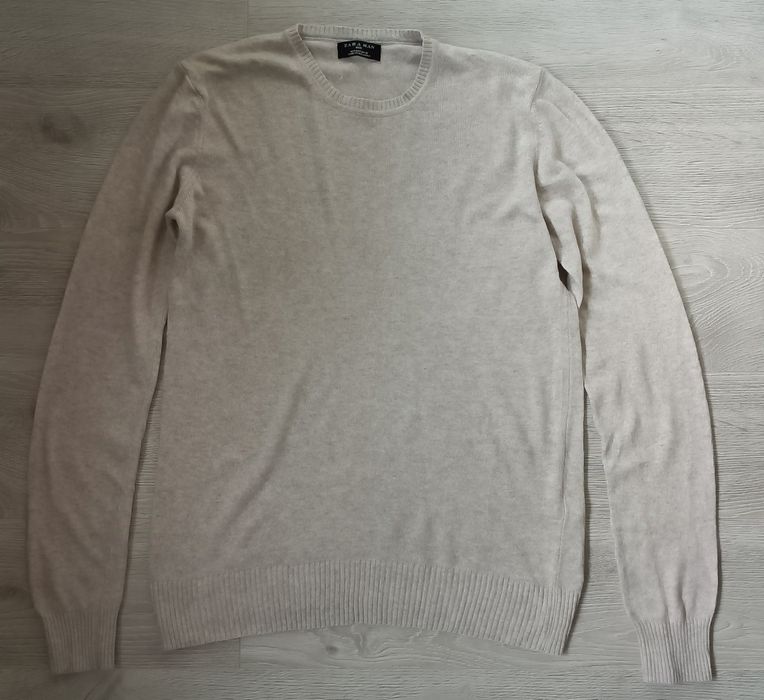 ZARA Man Sweter męski M beżowy wiskoza angora