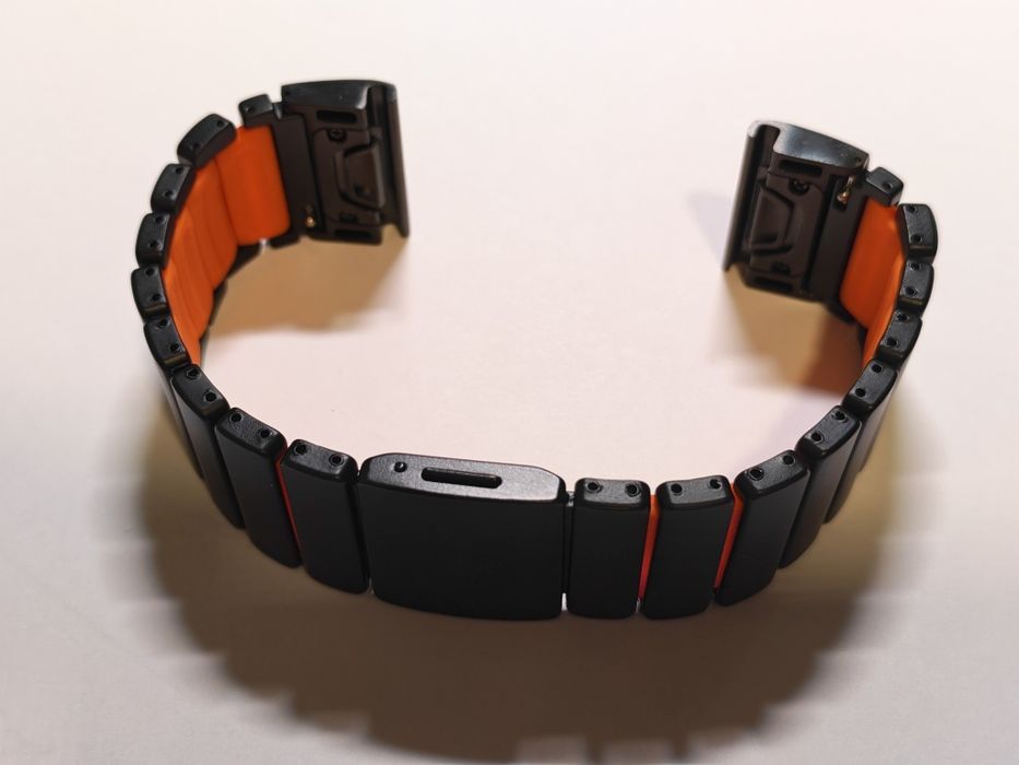 Lekka bransoleta tytanowa do zegarka 26 mm 85g QuickFit - czarna bransoleta z tytanu do smartwatcha (np. Garmin Fenix)
