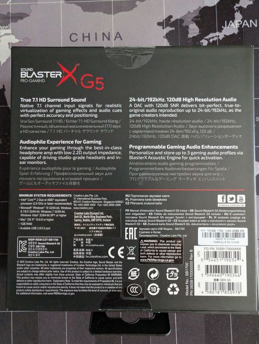 Karta dźwiękowa Creative Sound BlasterX Pro Gaming G5